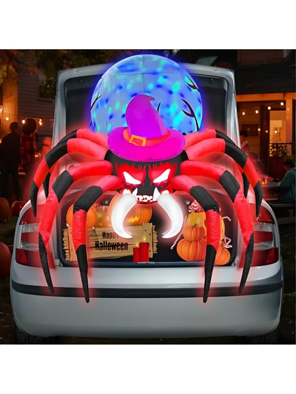 4ft Halloween Inflatable Outdoor Decorations Scray Trunk or Treat Car